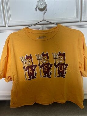 ASU Women’s Yellow Graphic Crop Tee